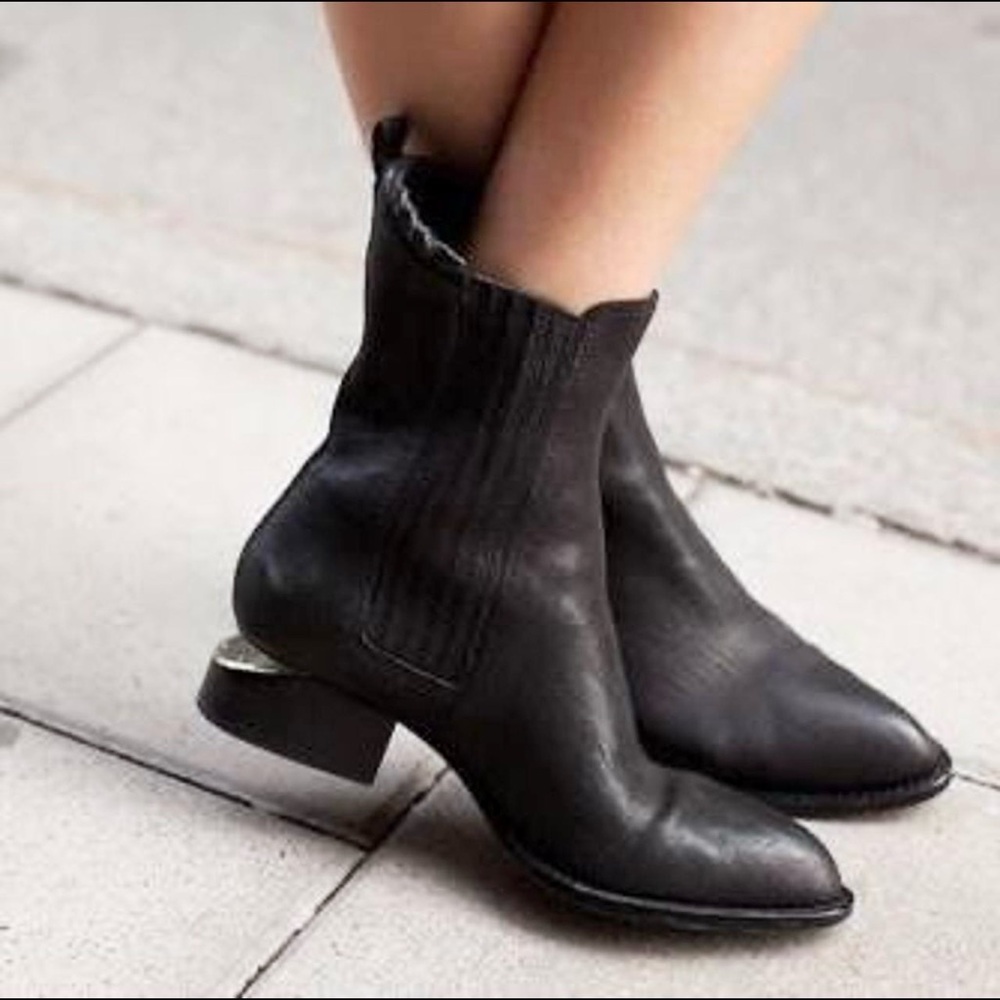 Alexander Wang Anouck Chelsea Boot Silver Size 5